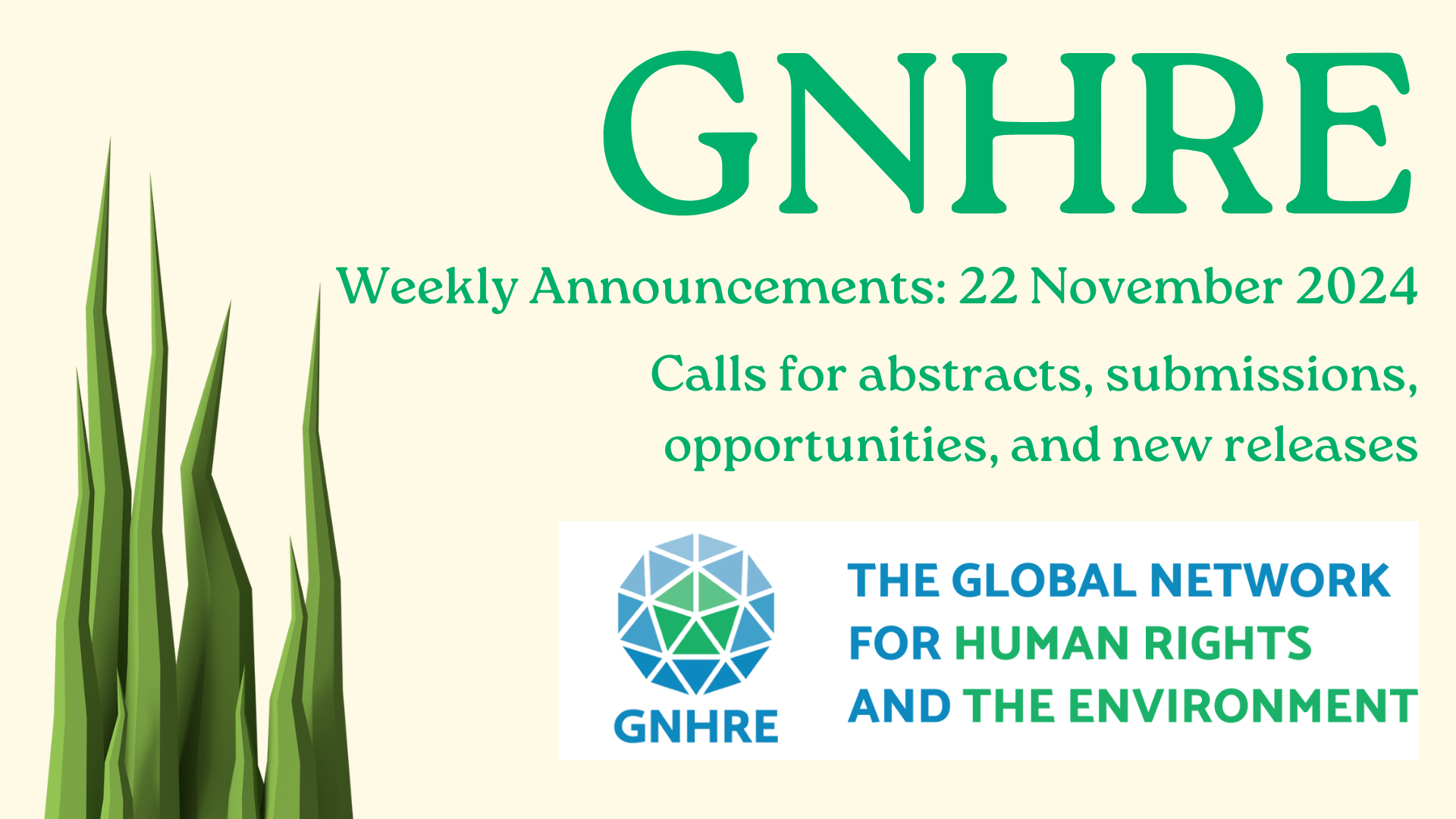Announcements: 22 November 2024