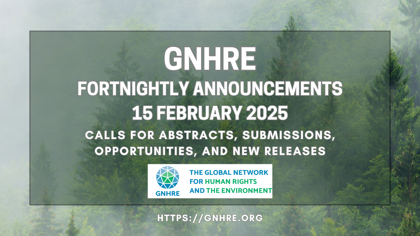 Announcements: 15 February 2025