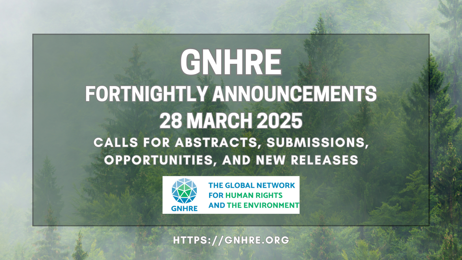 Announcements: 28 March 2025