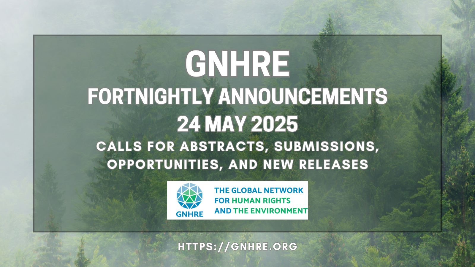 Announcements: 24 May 2025