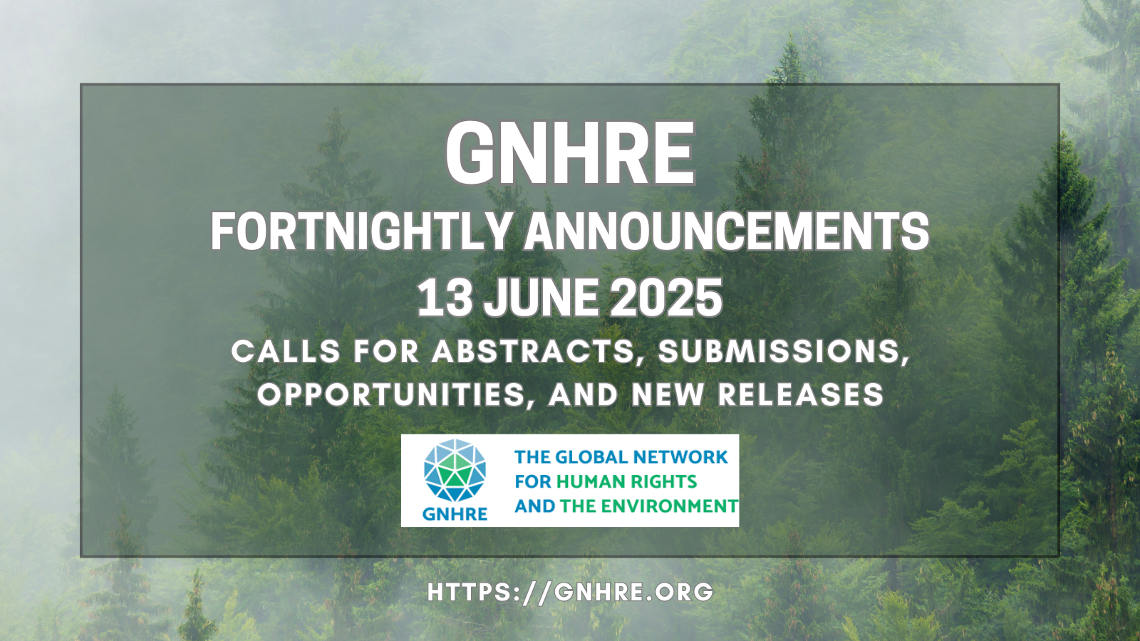 Announcements: 13 June 2025