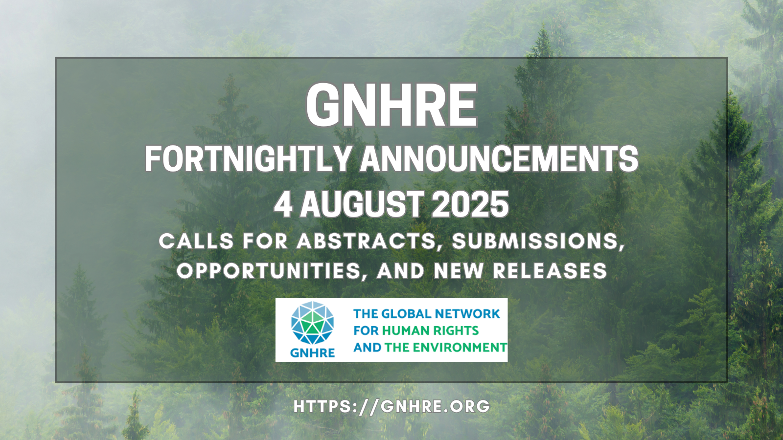 Announcements: 4 August 2025